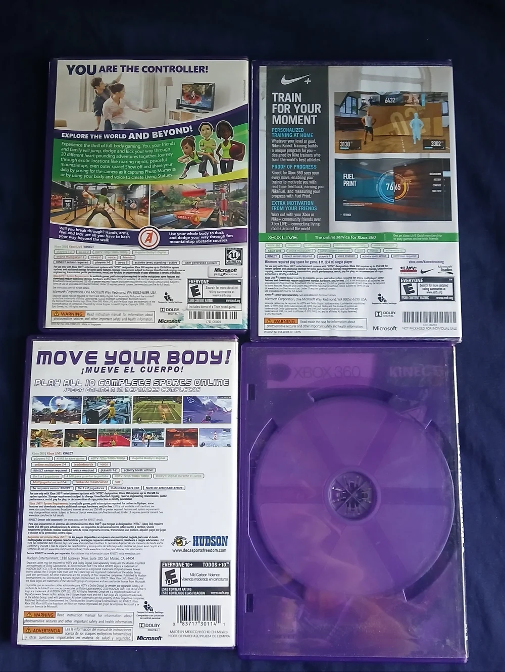 Microsoft Xbox 360 Kinect Games Bundle — Purple & Green Accents